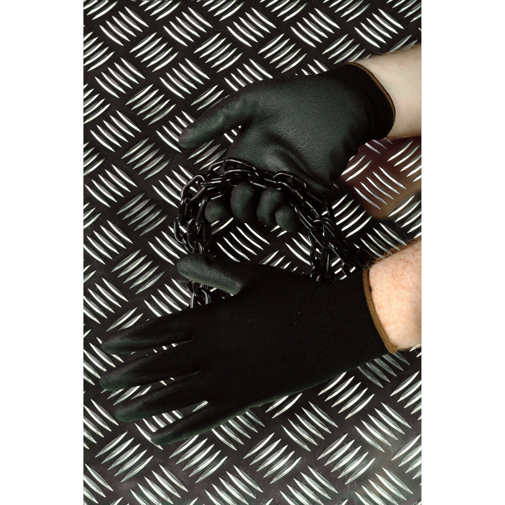 POLYCO GH100 NYLON GLOVES S9 1PR BLK