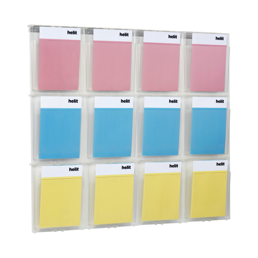 HELIT WALL DISPLAY 12XA4 POCKETS CLR