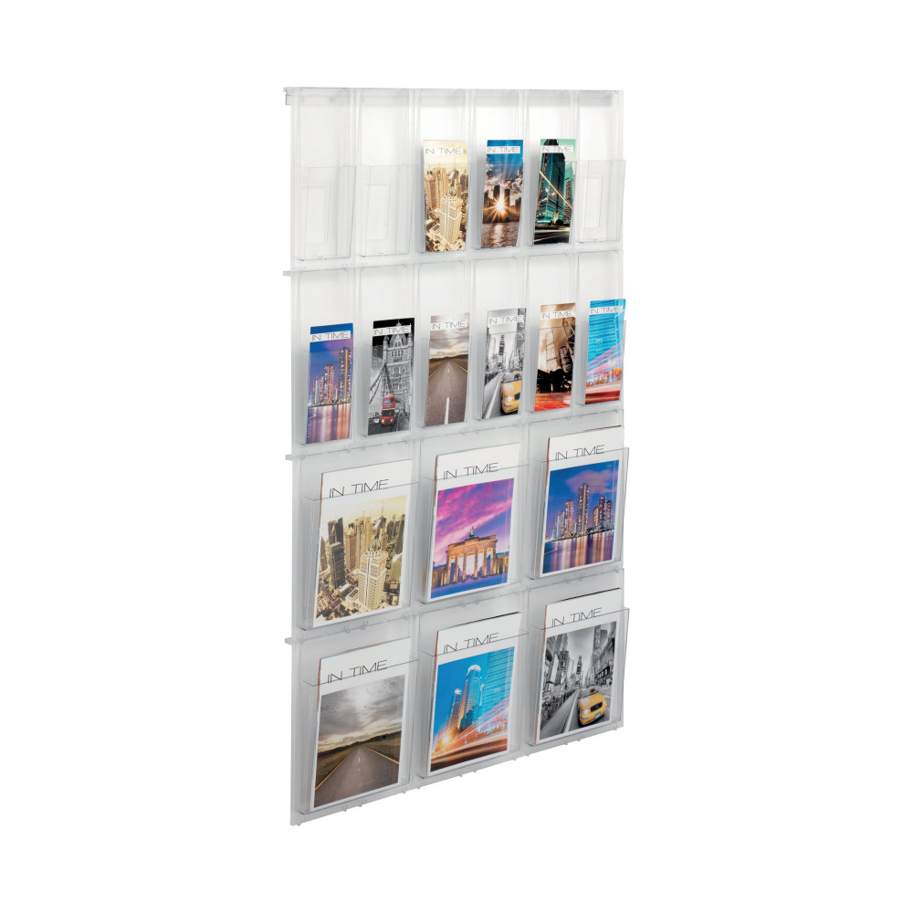 HELIT WALL DISPLAY 18 POCKETS CLEAR