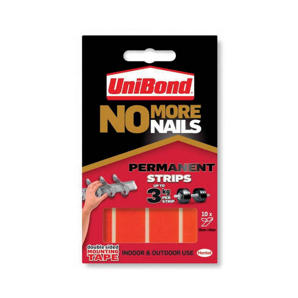 NO MORE NAILS PERM ADH STRP RED PK10