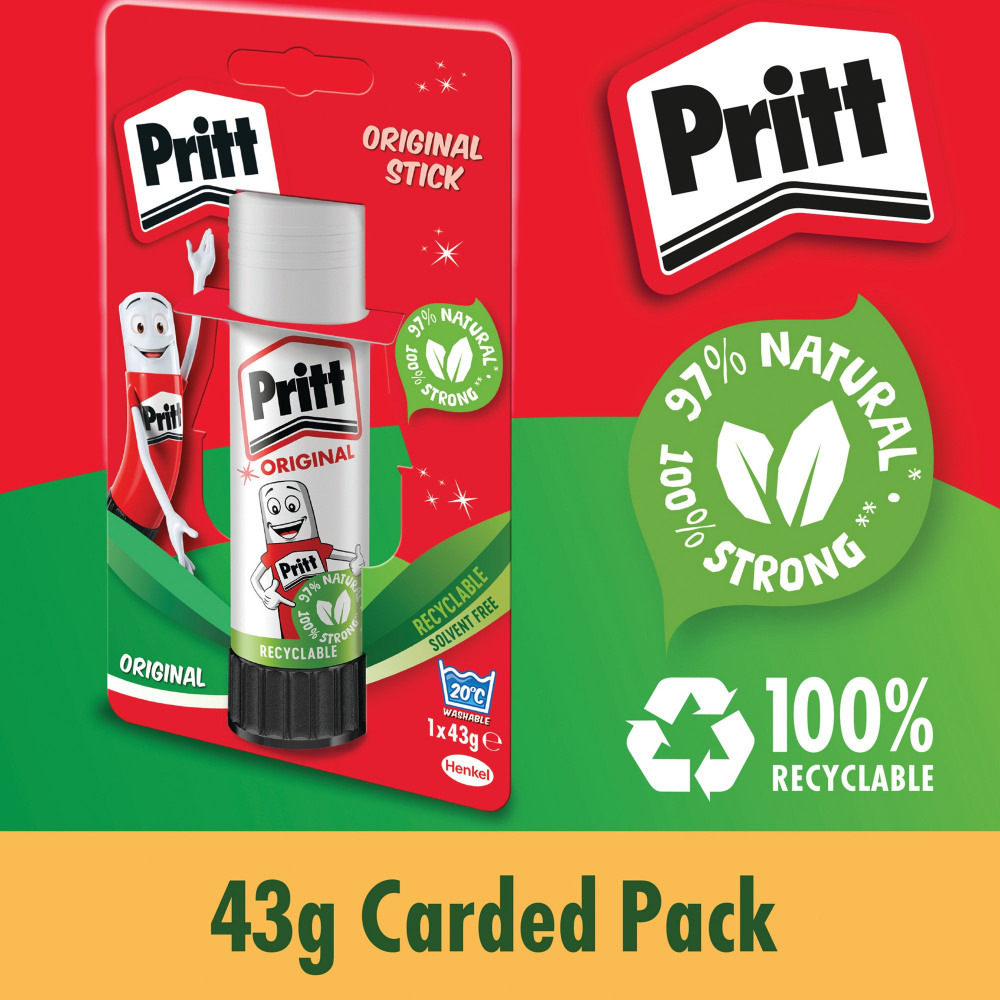 PRITT GLUE STICK 43G PACK OF 12