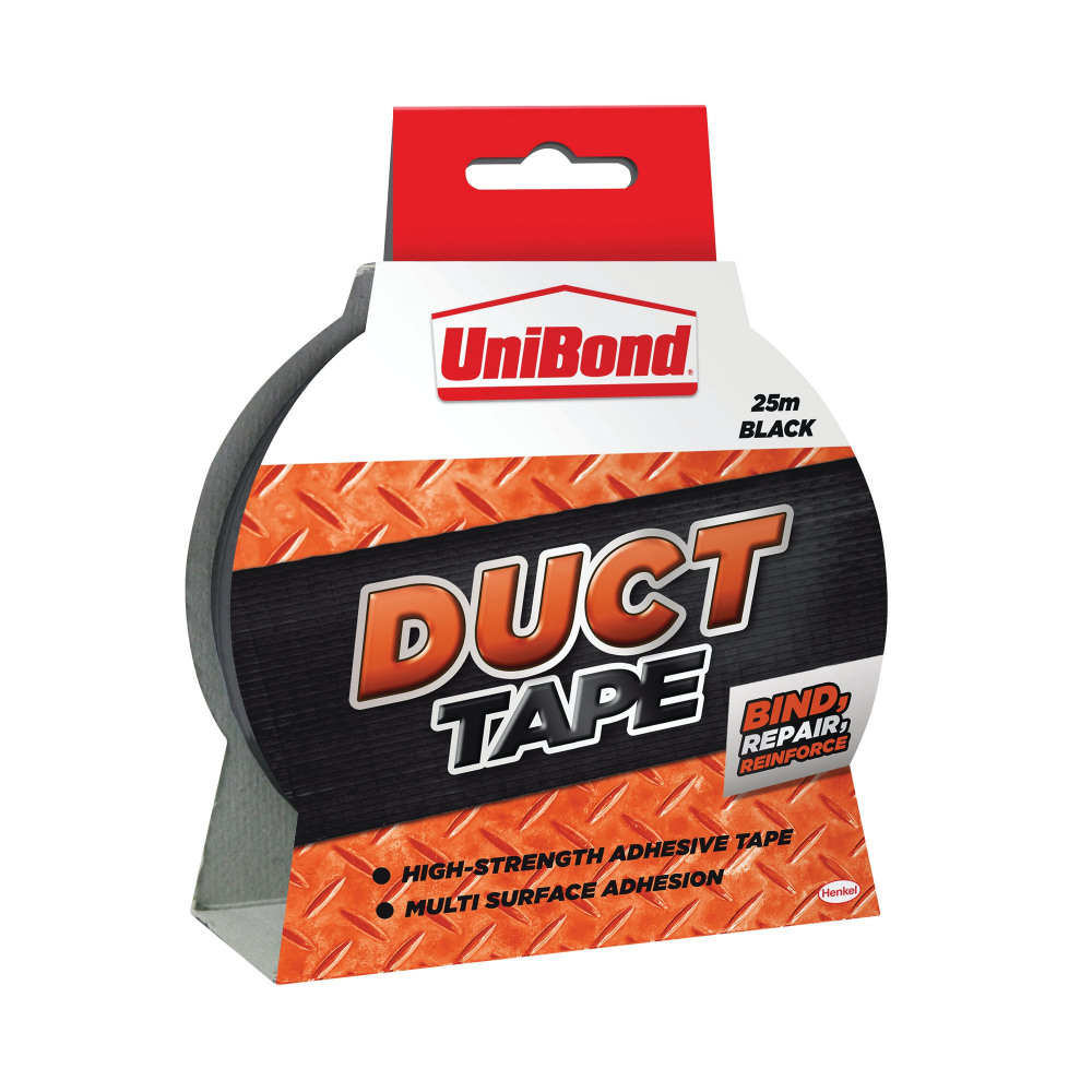 UNIBOND 50MMX25M BLACK DUCT TAPE