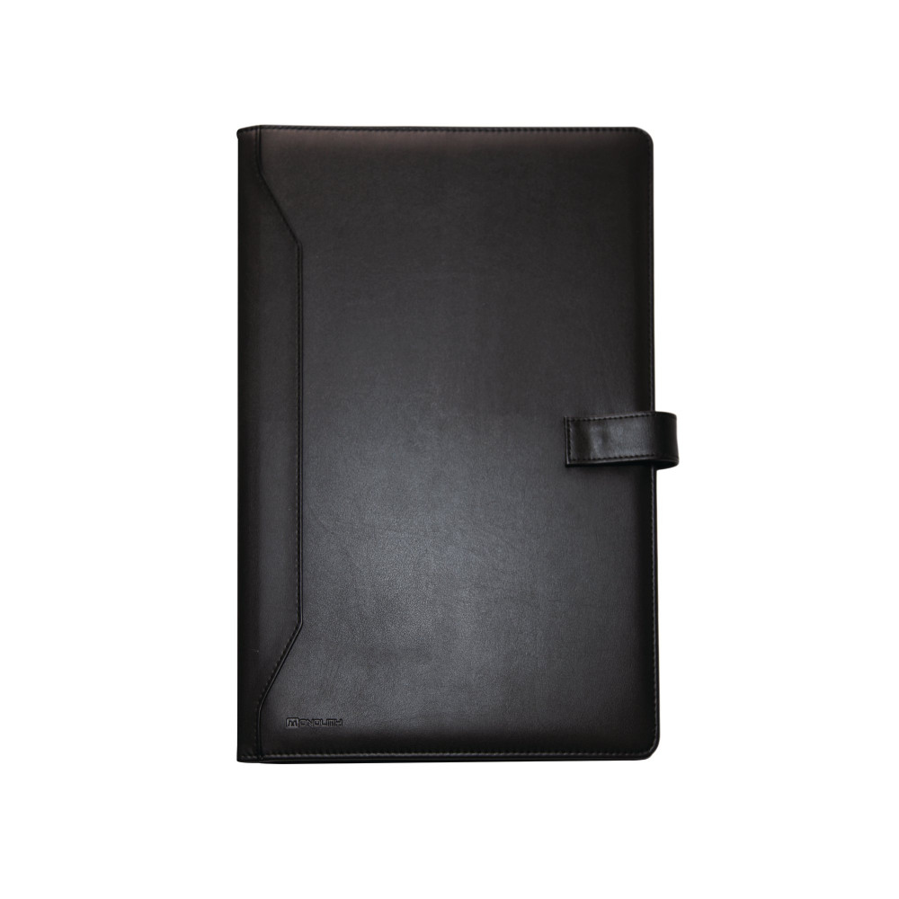 MONOLITH CONF FOLDR PU W/PAD A4 BLK