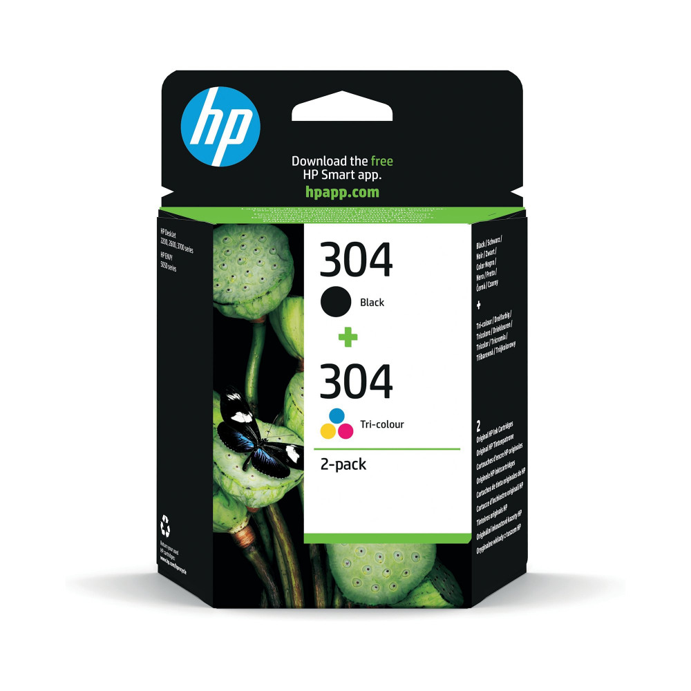 HP 3JB05AE 304 DUAL PACK BK TRI INK CART