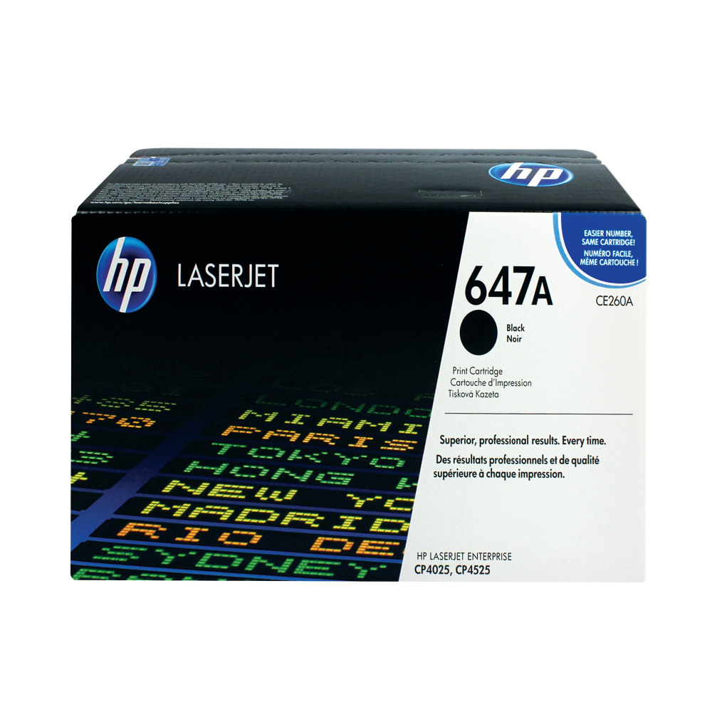 HP CE260A 647A BLACK TONER CART CP4525