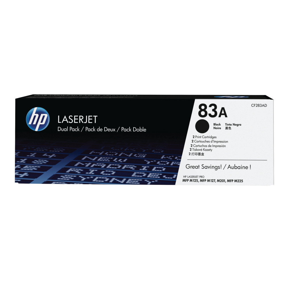 HP CF283AD 83A 2 PACK BLACK TONER CART