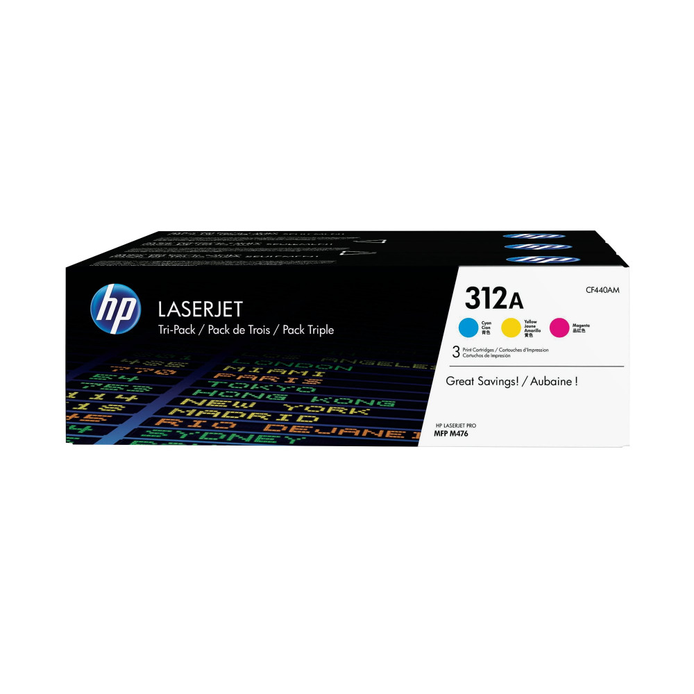HP CF440A MHP 312A 3 PACK CYM TONER CART