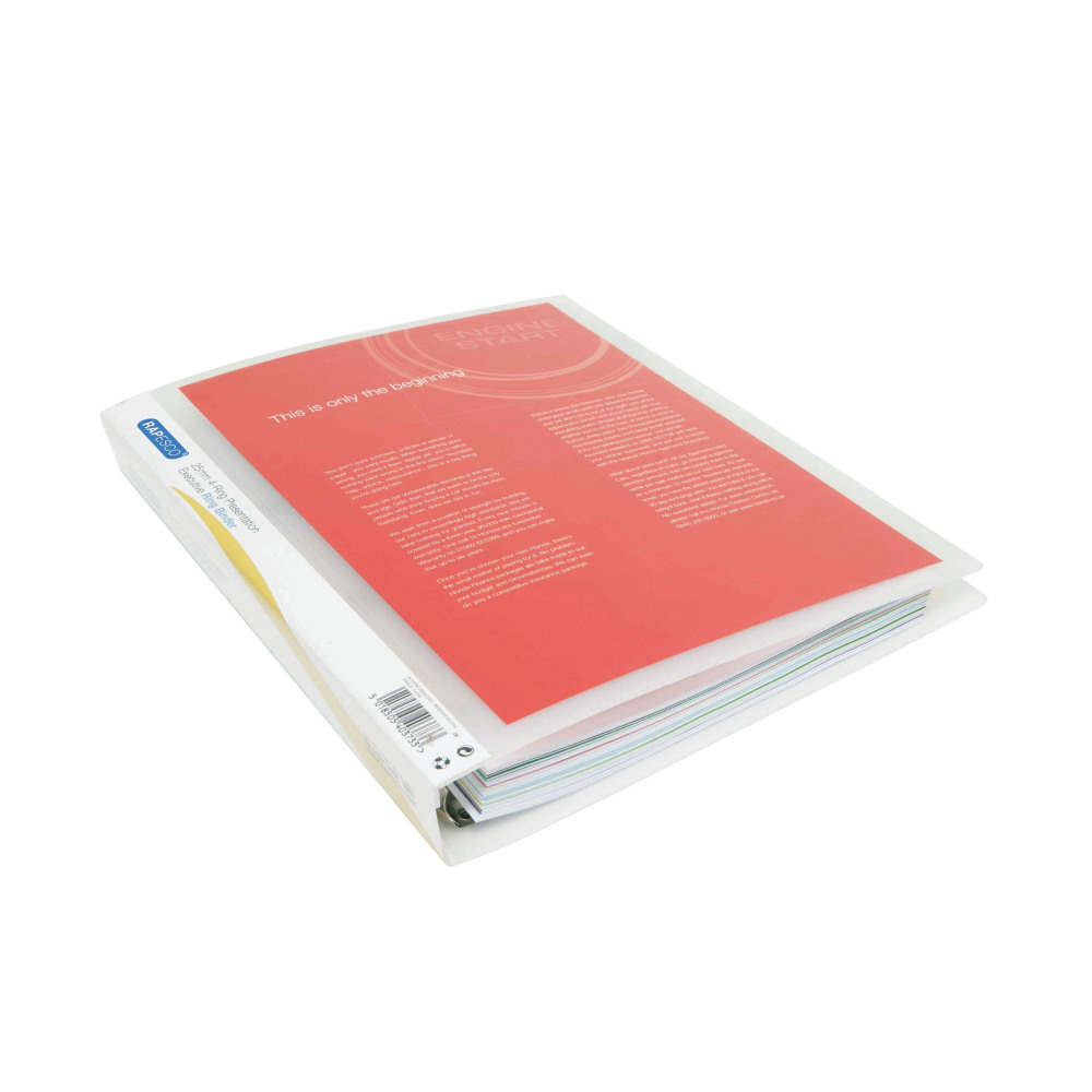 25MM 4 RING BINDER A4 CLEAR PK10