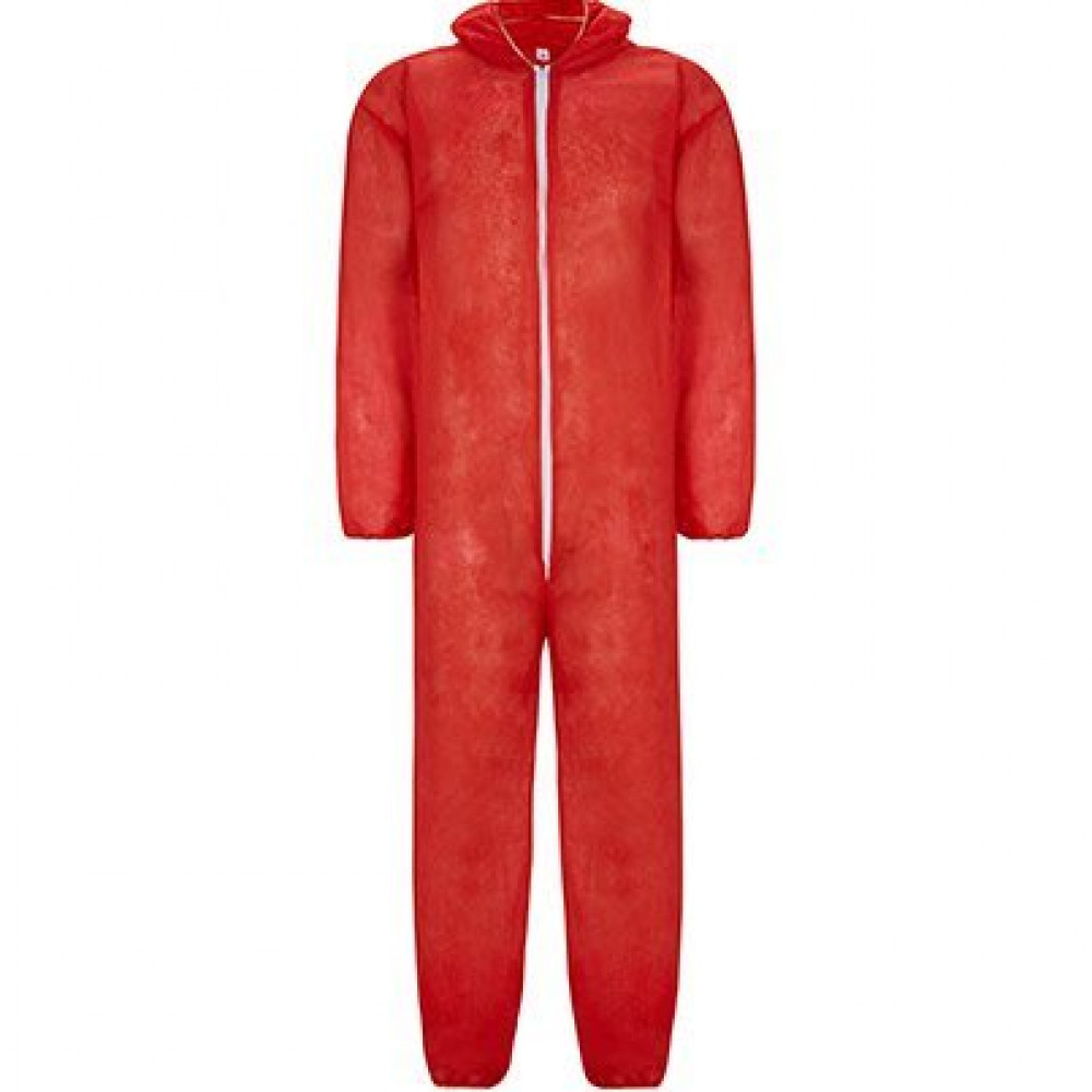 RED LWT DISPOSABLE OVERALLS M