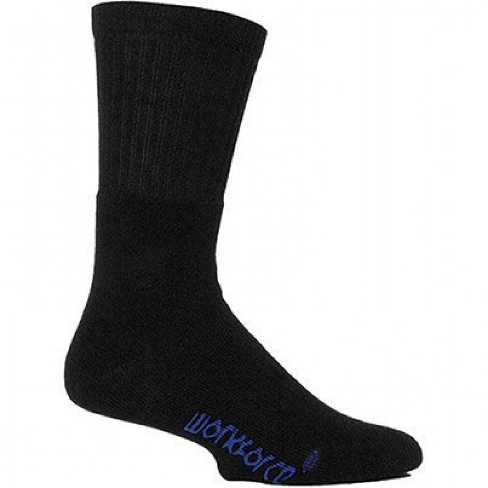 3777 BLACK WORK SOCKS PAIRS 6-11 PK2