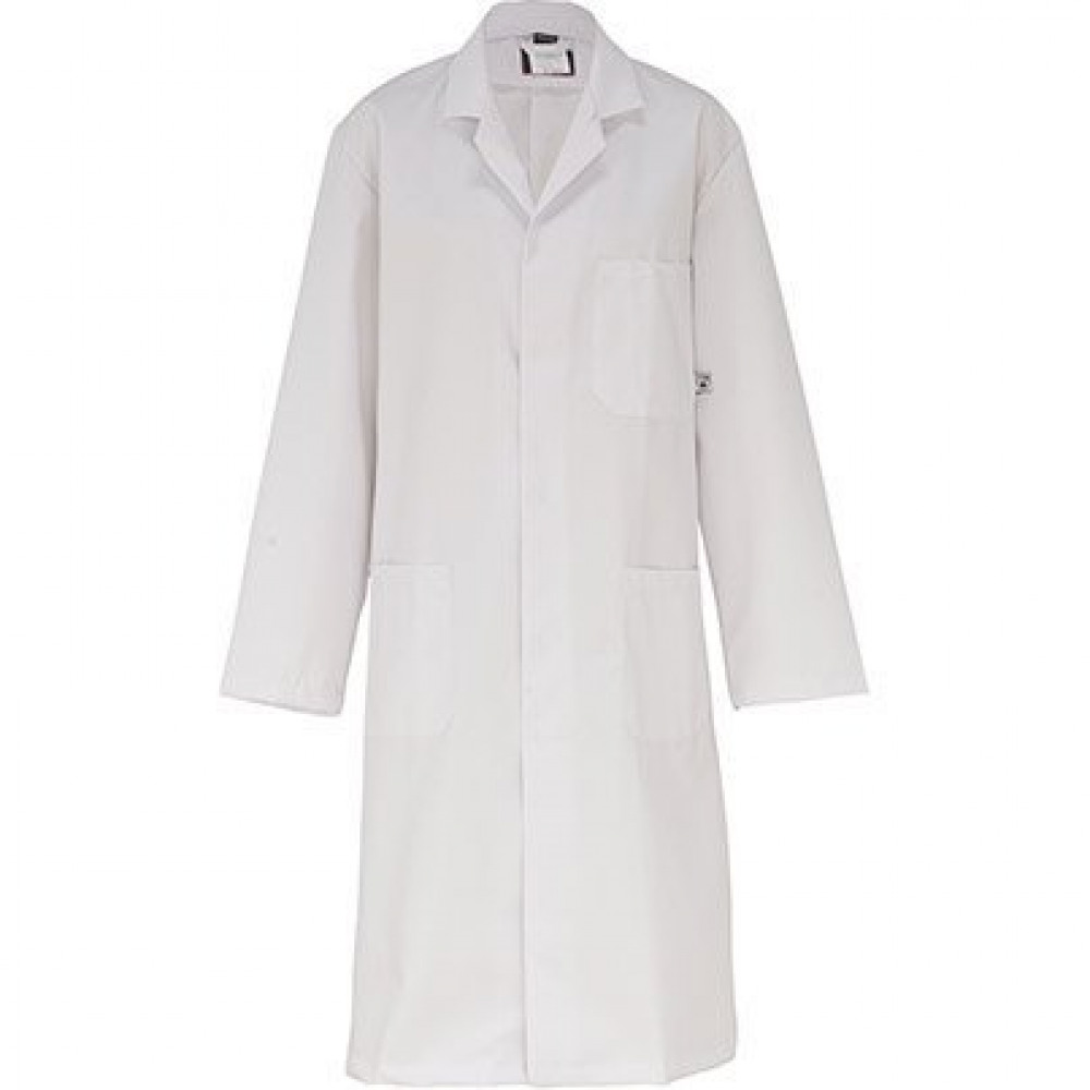 WHITE INDL LAUND LAB COAT S