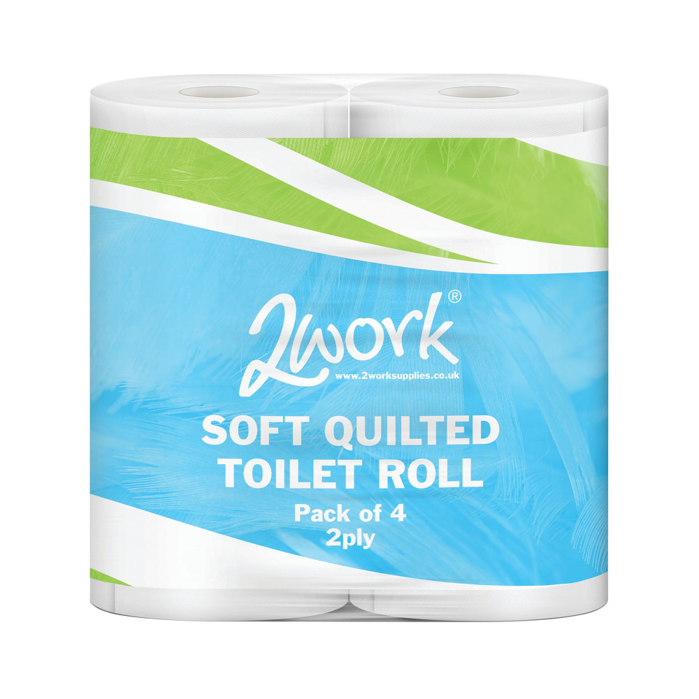 2WORK QUILTED TOILET ROLL 2-PLY PK40