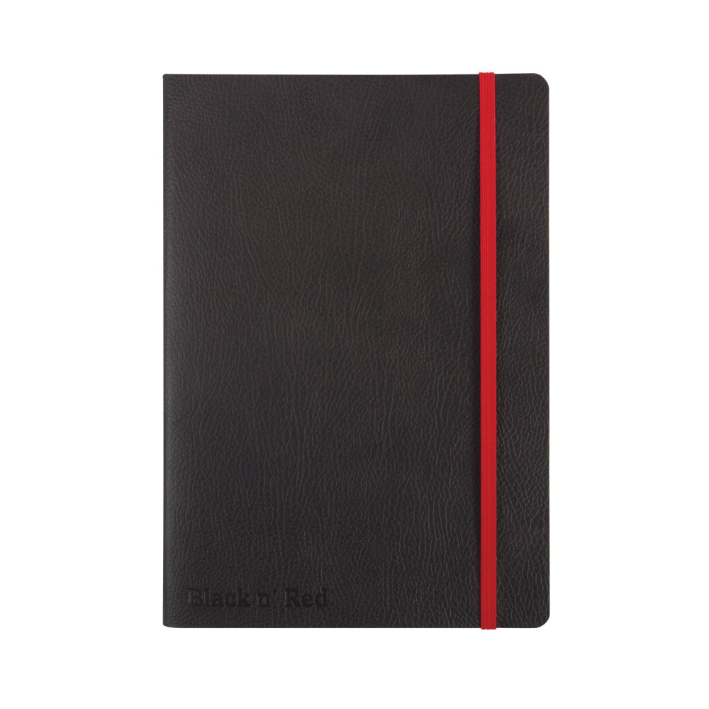 BLACK N RED SOFT COVER NOTEBOOK A5