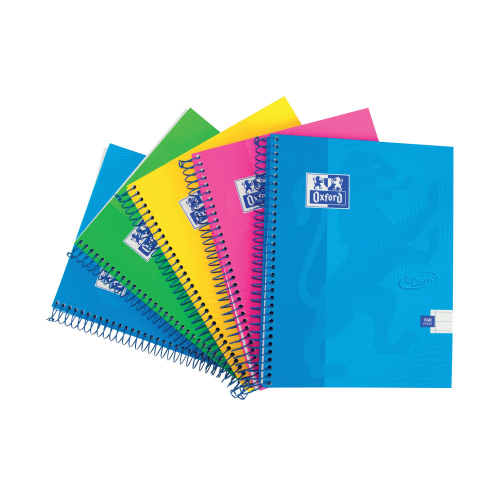 OXFORD TOUCH HB NOTEBOOK A5 ASST PK5