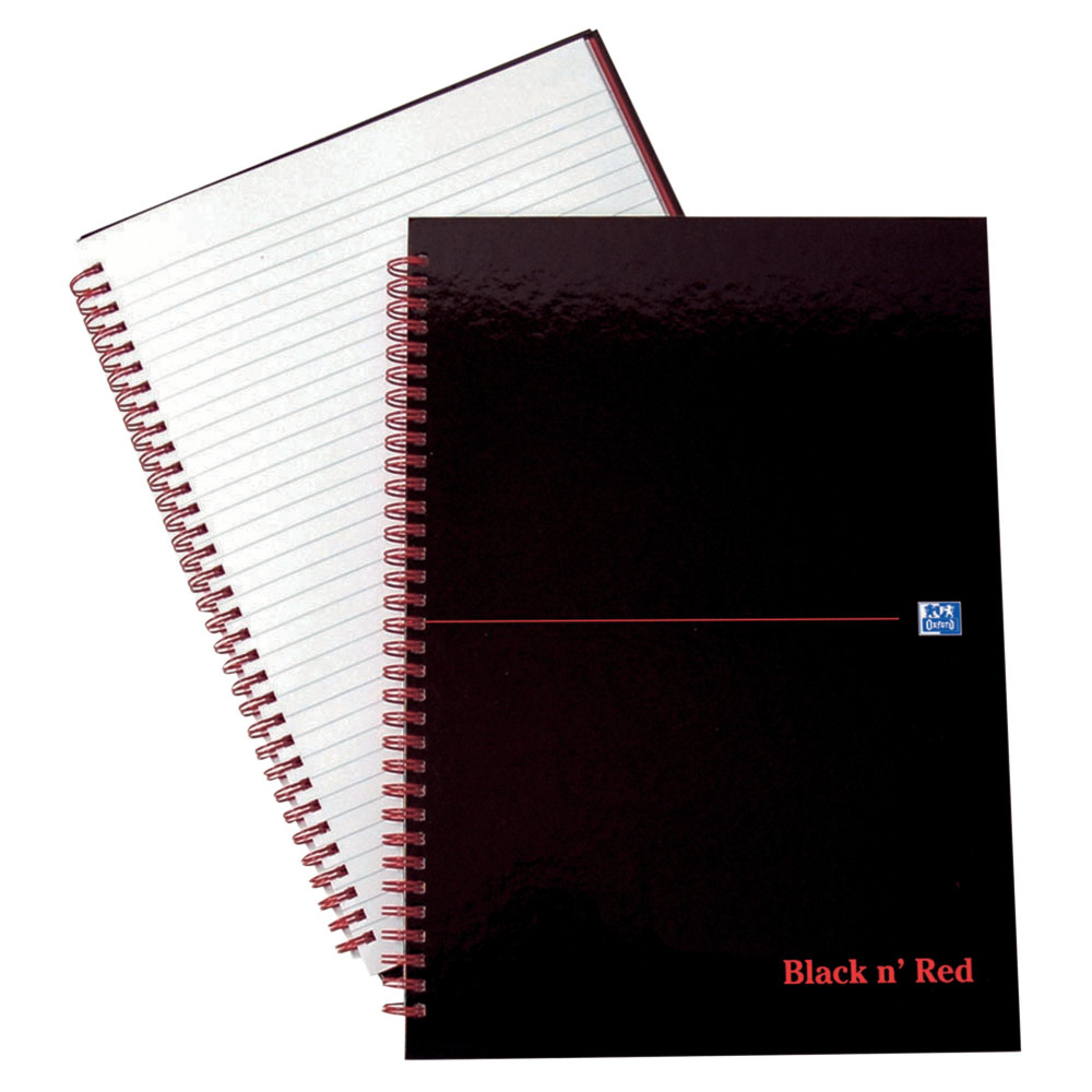 BLACK N RED WIRE HB NOTEBOOK A4 PK5