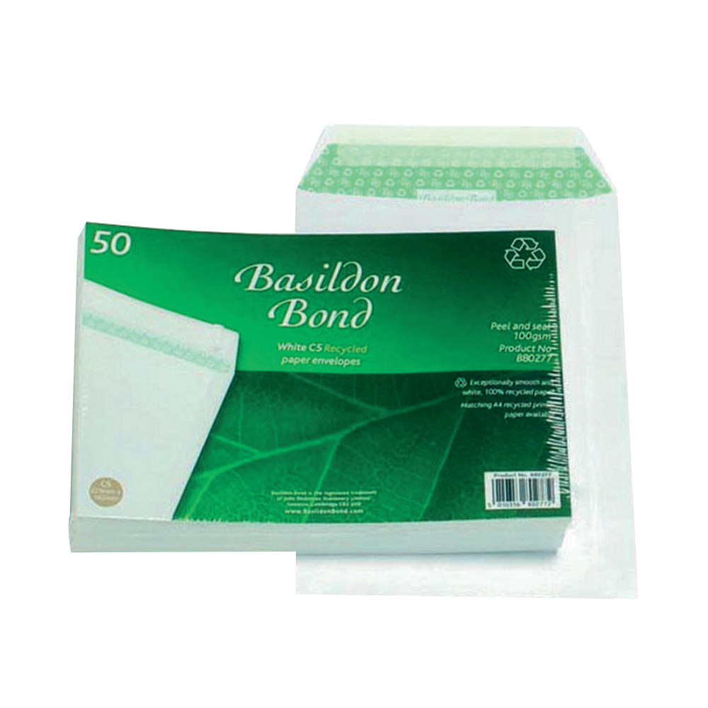 BASILDON ENV C5 WHT POCKET 100G PK50