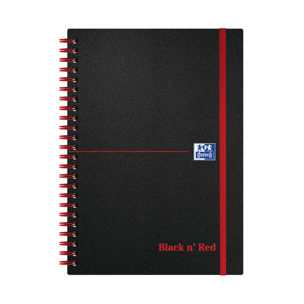 BLACK N RED PP ELAST NOTEBOOK A5 PK5
