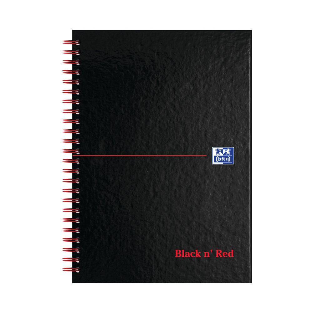 BLACK N RED WIRE A-Z NOTEBOOK A5 PK5