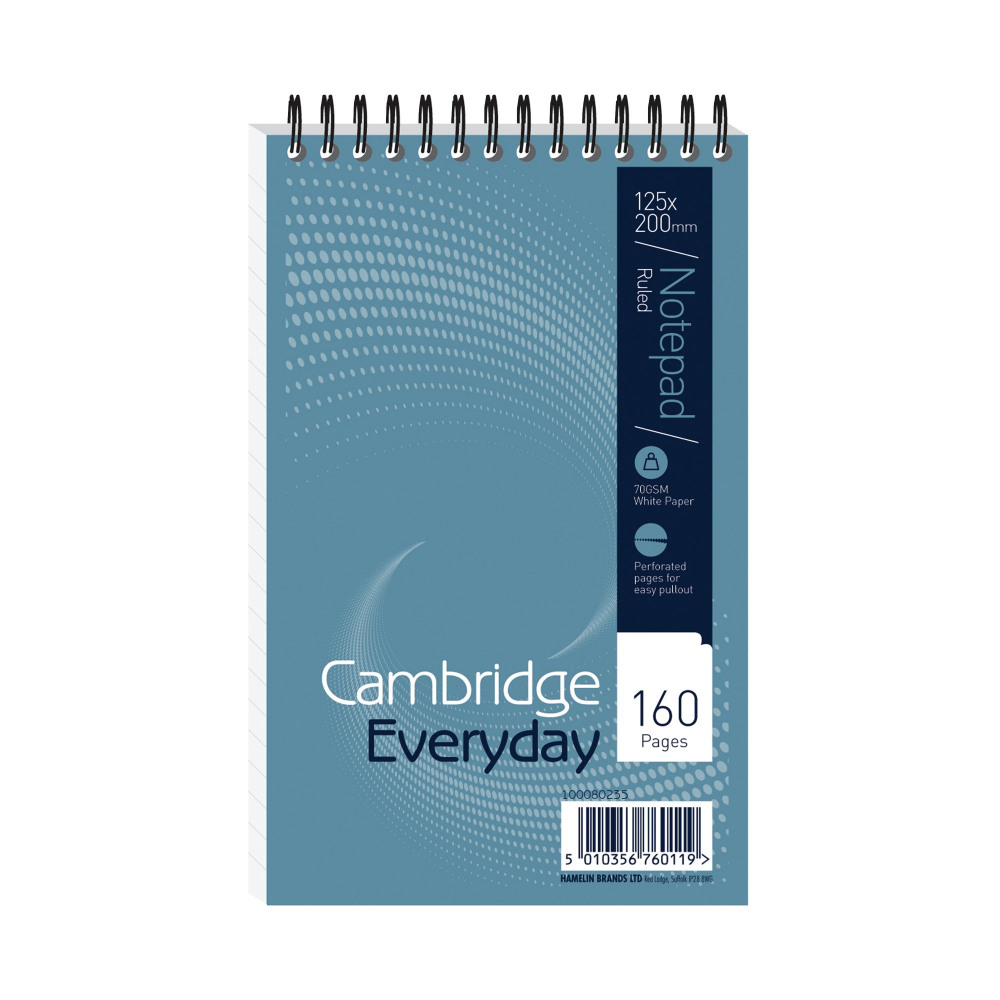 CAMBRIDGE 125X200MM SPIRAL N/PD PK10