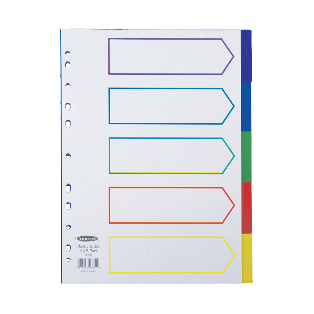 CONCORD DIVIDER 5PART A4 MULTICOLOUR