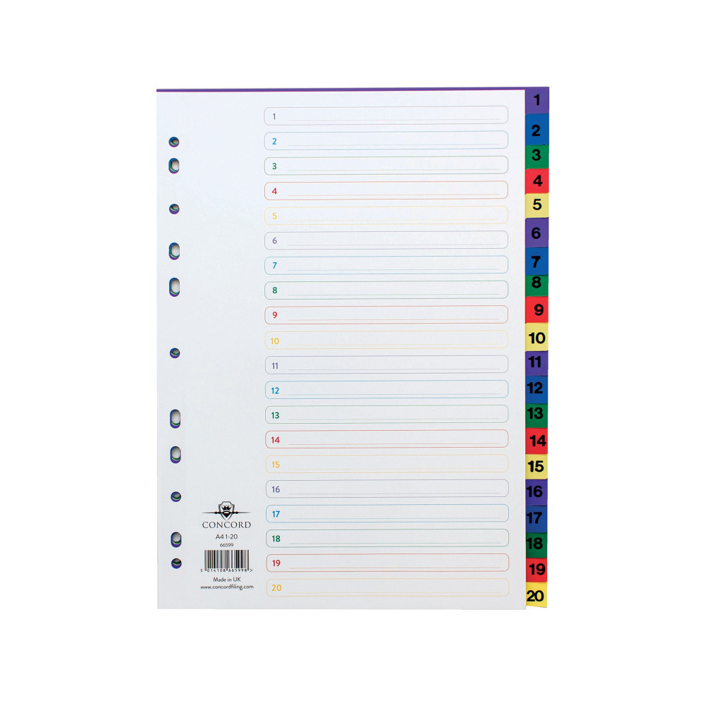 CONCORD M/COL PLAST INDEX A4 1-20