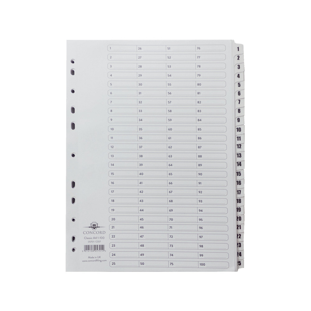 CONCORD CLASSIC INDEX 1-100 A4 WHT