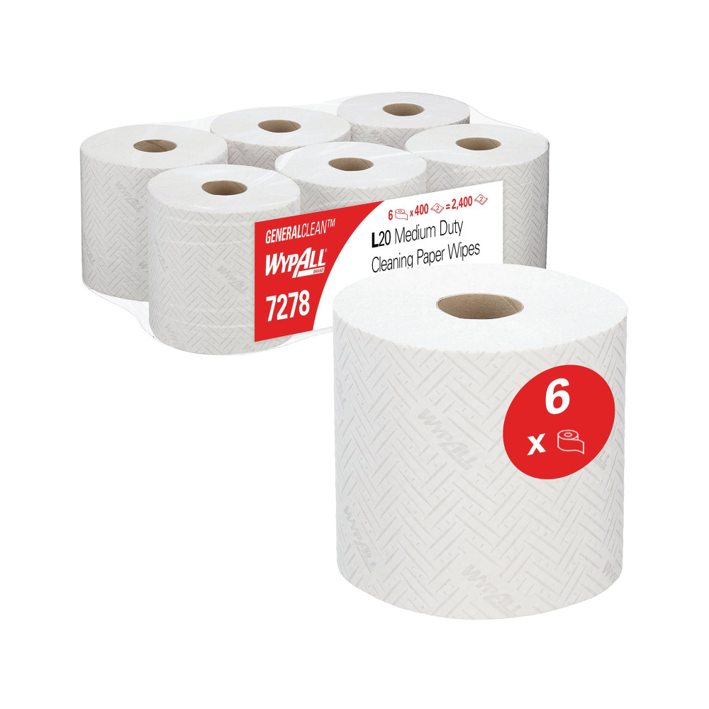WYPALL L20 7278 PAPER WIPERS WHT PK6