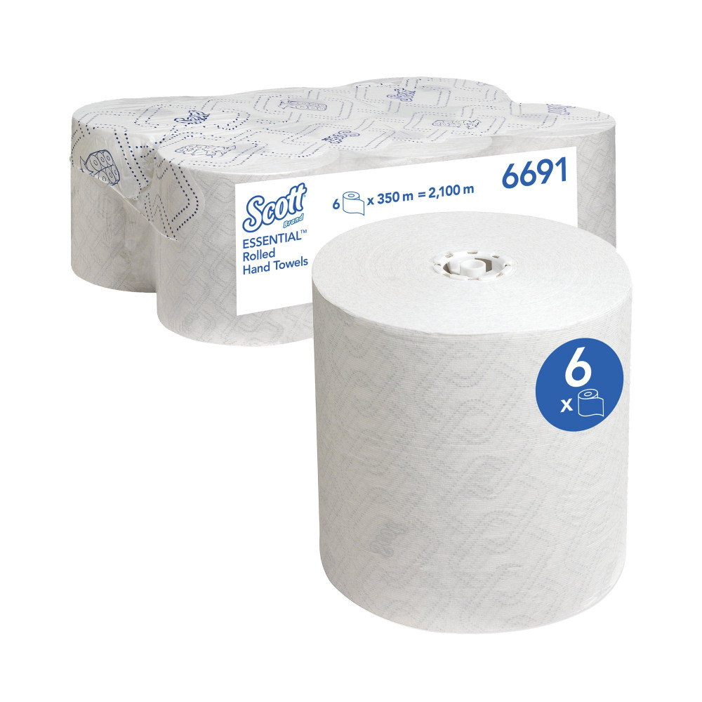 SCOTT ESS ROLL HAND TWL 350M WHT PK6