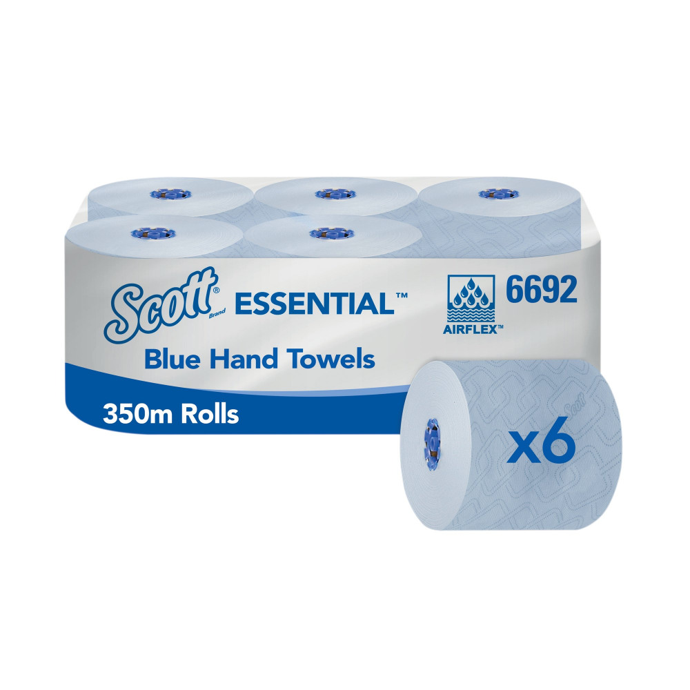 SCOTT ESS ROLL HAND TWL 350M BLU PK6
