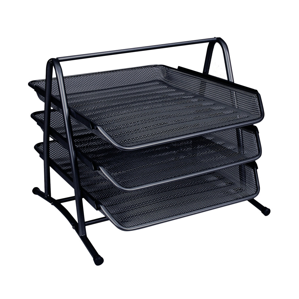 Q-CONNECT 3 TIER LETTER TRAY BLACK