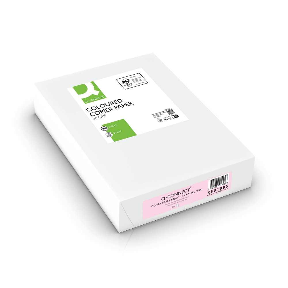 Q-CONNECT PINK A4 COPIER PAPER PK500