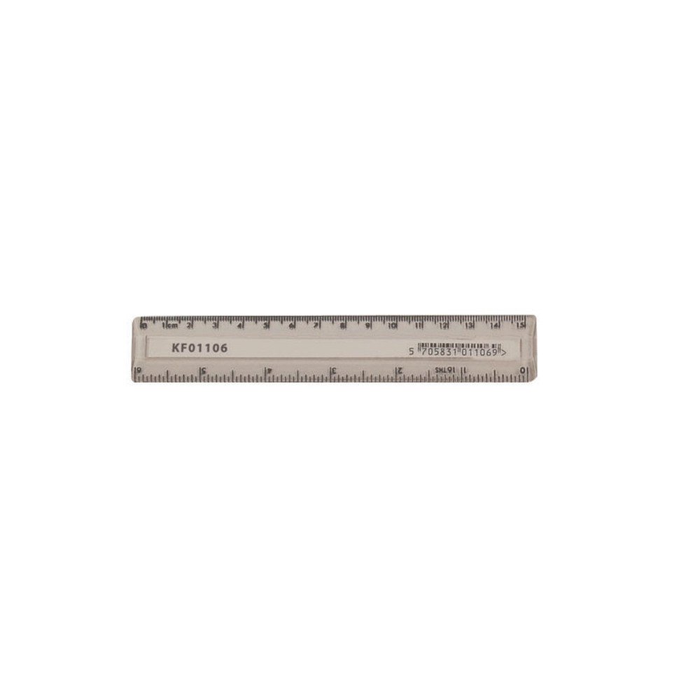 Q-CONNECT RULER 15CM CLEAR PK10