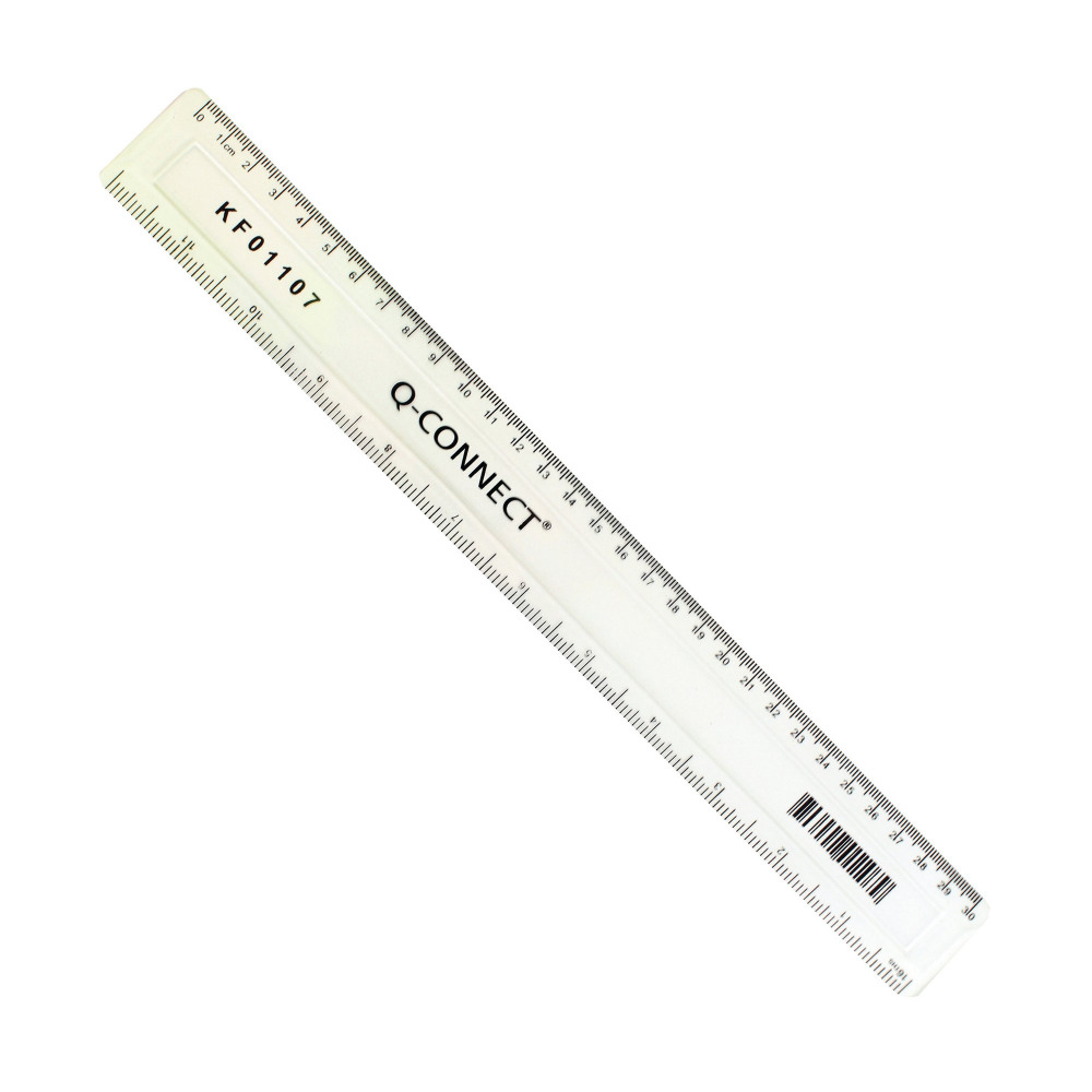 Q CONNECT RULER 30CM CLEAR PK10
