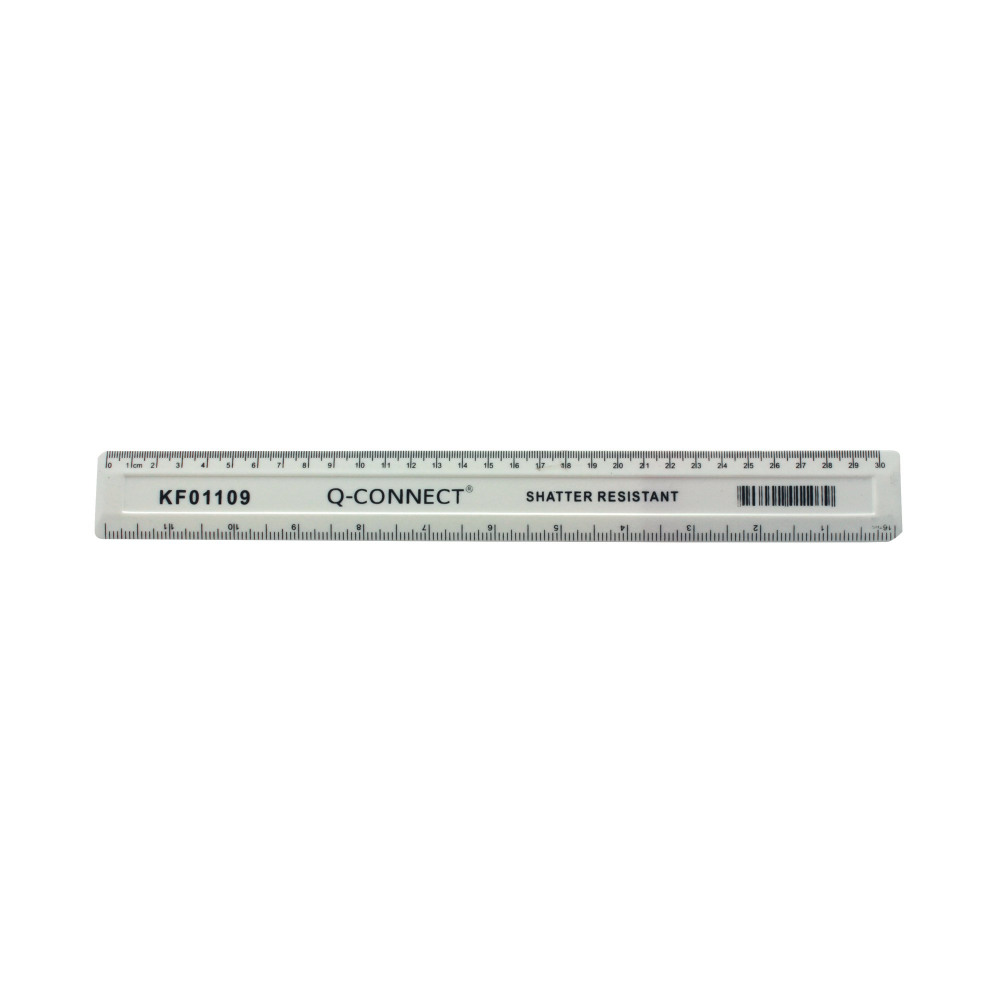 Q CONNECT RULER SHATTERPRF 30CM PK10