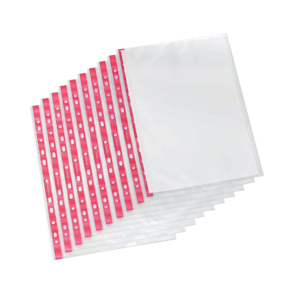 Q-CONNECT PUNCHED PKT A4 SIDEOP PK25