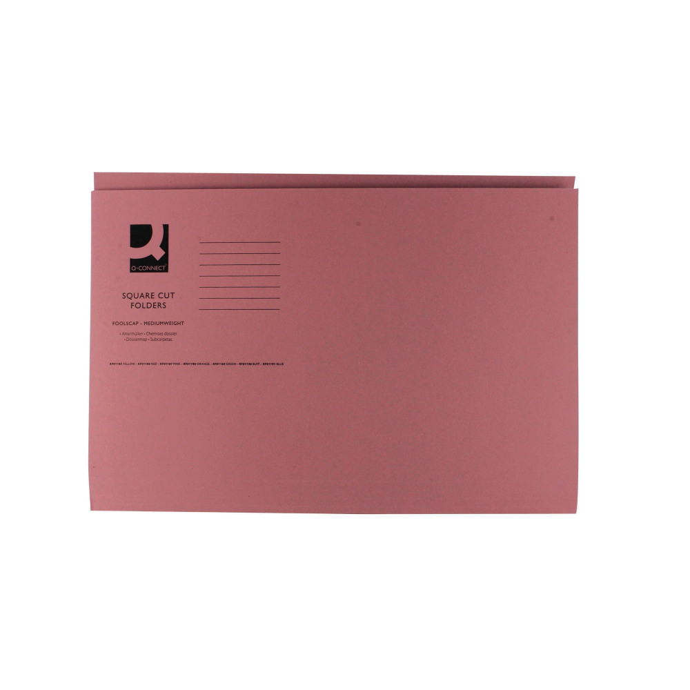 Q-CONNECT SQ CUT FLDR FC PINK PK100