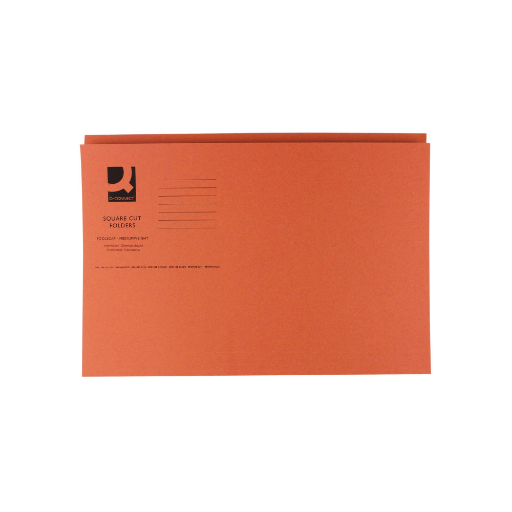Q-CONNECT SQ CUT FOLDER FC ORG PK100