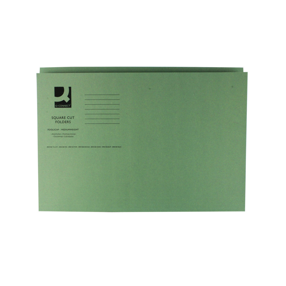 Q-CONNECT SQ CUT FOLDER FC GRN PK100
