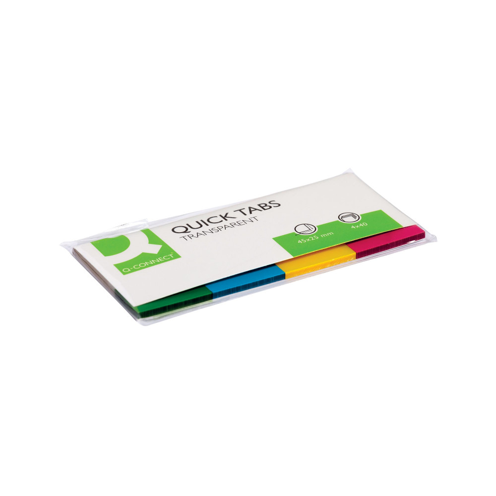 Q-CONNECT QUICK TABS 25X45 CLR PK160