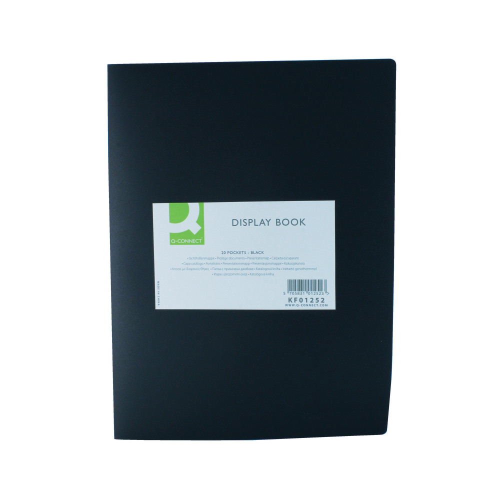 Q-CONNECT DISPLAY BOOK 20 POCKET BLK