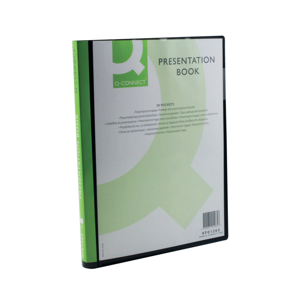Q-CONNECT PRES DSP BOOK 20PKT BLK