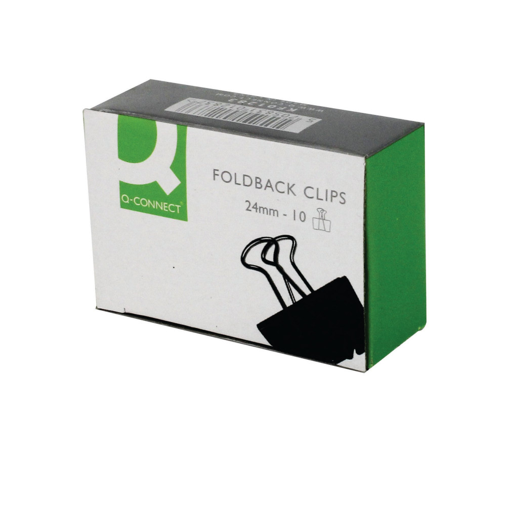 Q-CONNECT FOLDBCK CLIPS 24MM BLK P10