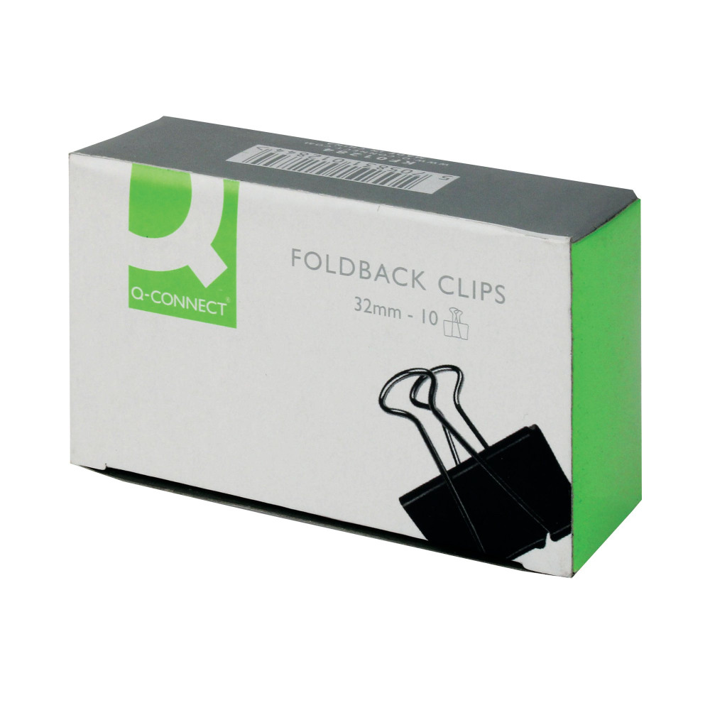 Q-CONNECT FOLDBACK CLIP 32MM PK10