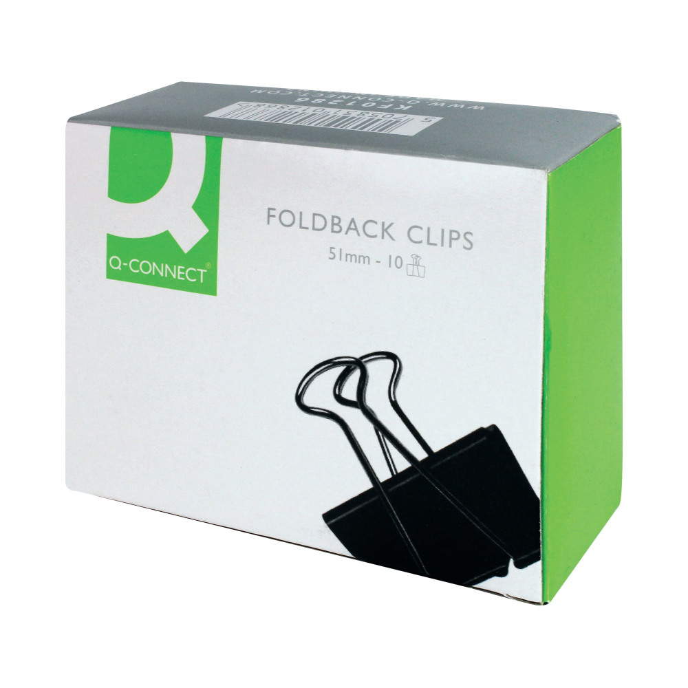 Q-CONNECT FOLDBACK CLIP 51MM PK10