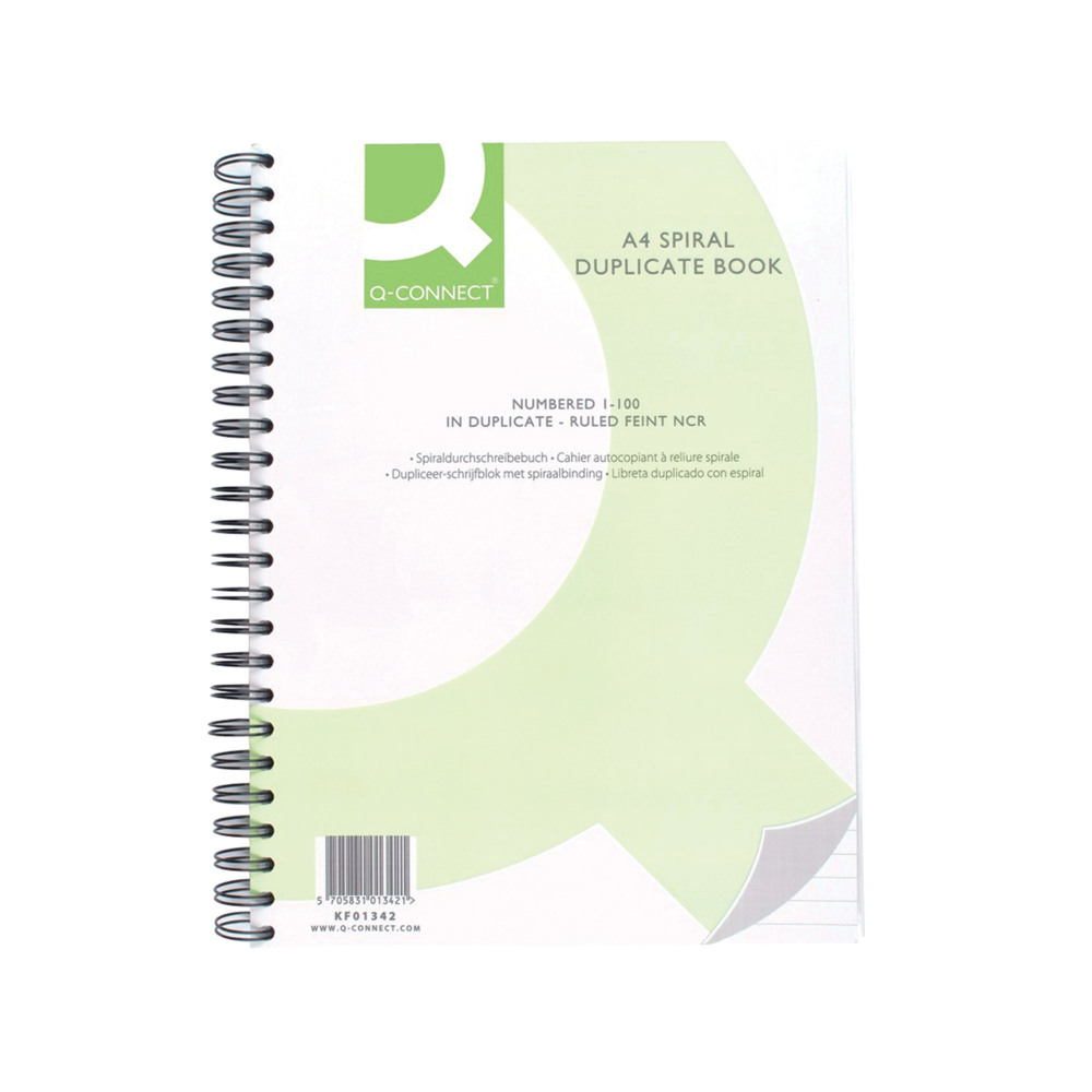Q-CONNECT WIRO BOUND DUP BOOK A4