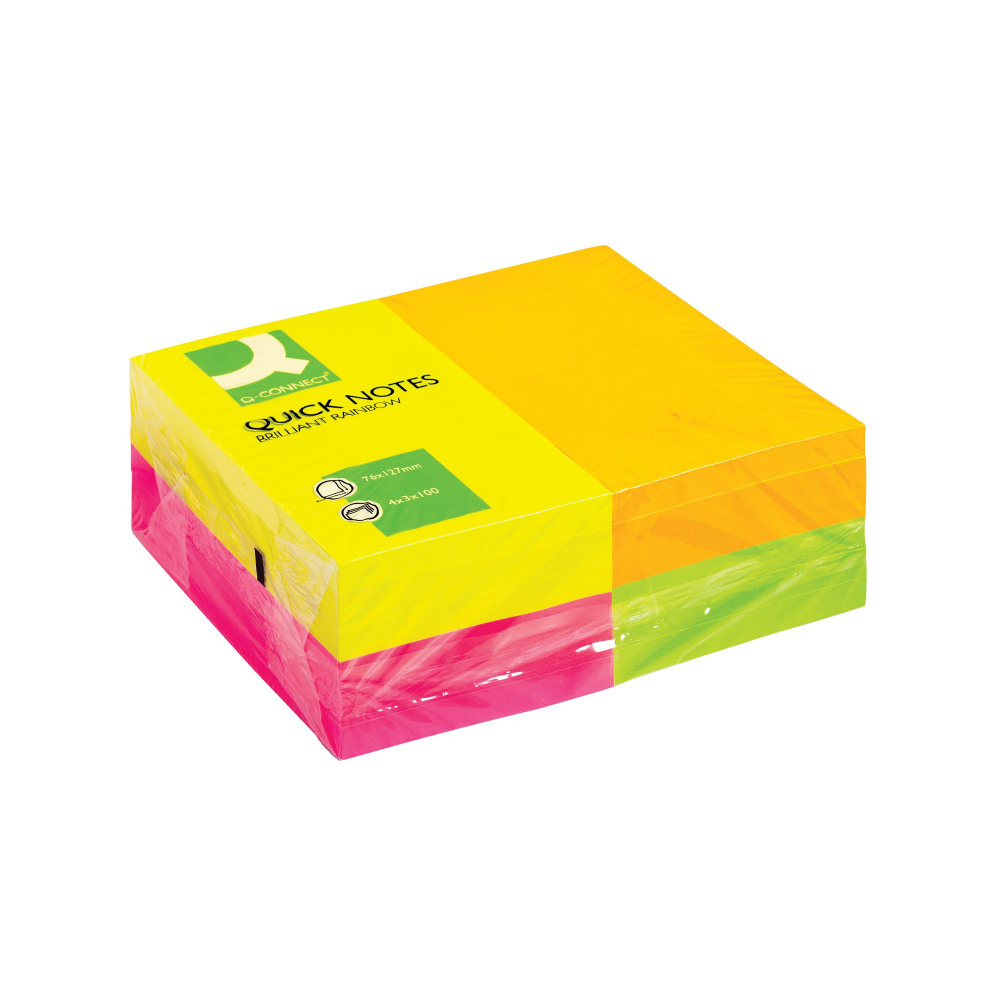 Q-CONNECT QUICK NOTE RP PAD AST PK12