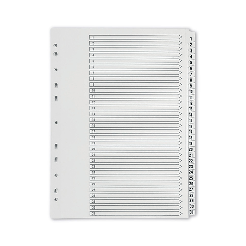 Q CONNECT INDEX 1-31 POLYPROP WHITE
