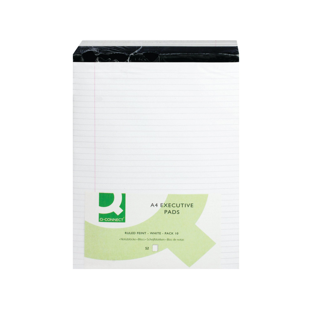 Q-CONNECT RULED EXEC PAD A4 PK10