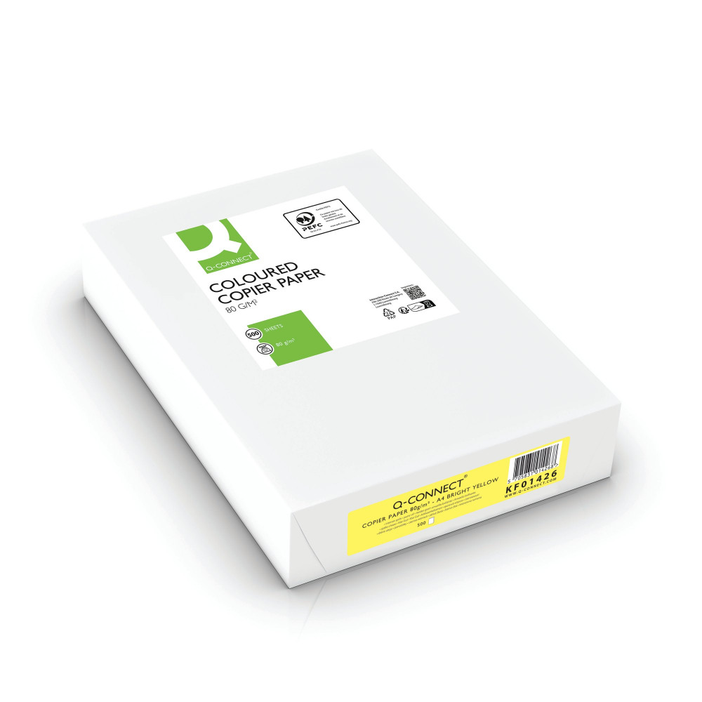 Q-CONNECT COLOURED COPIER PPR A4 YLW