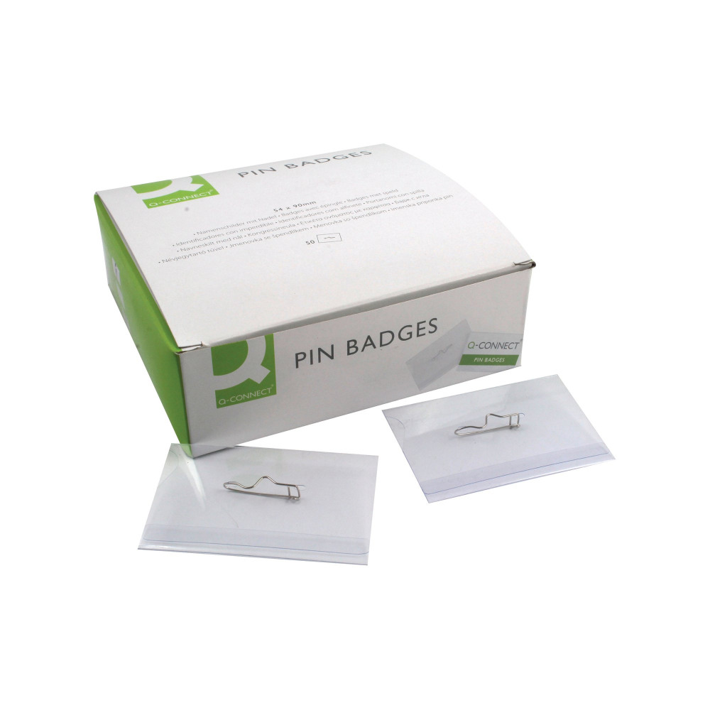Q-CONNECT PIN BADGE 54X90MM PK50